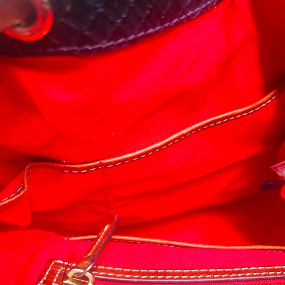 Dooney & Bourke Black and Tan Textured Shoulder Bag - Picture 3 of 5